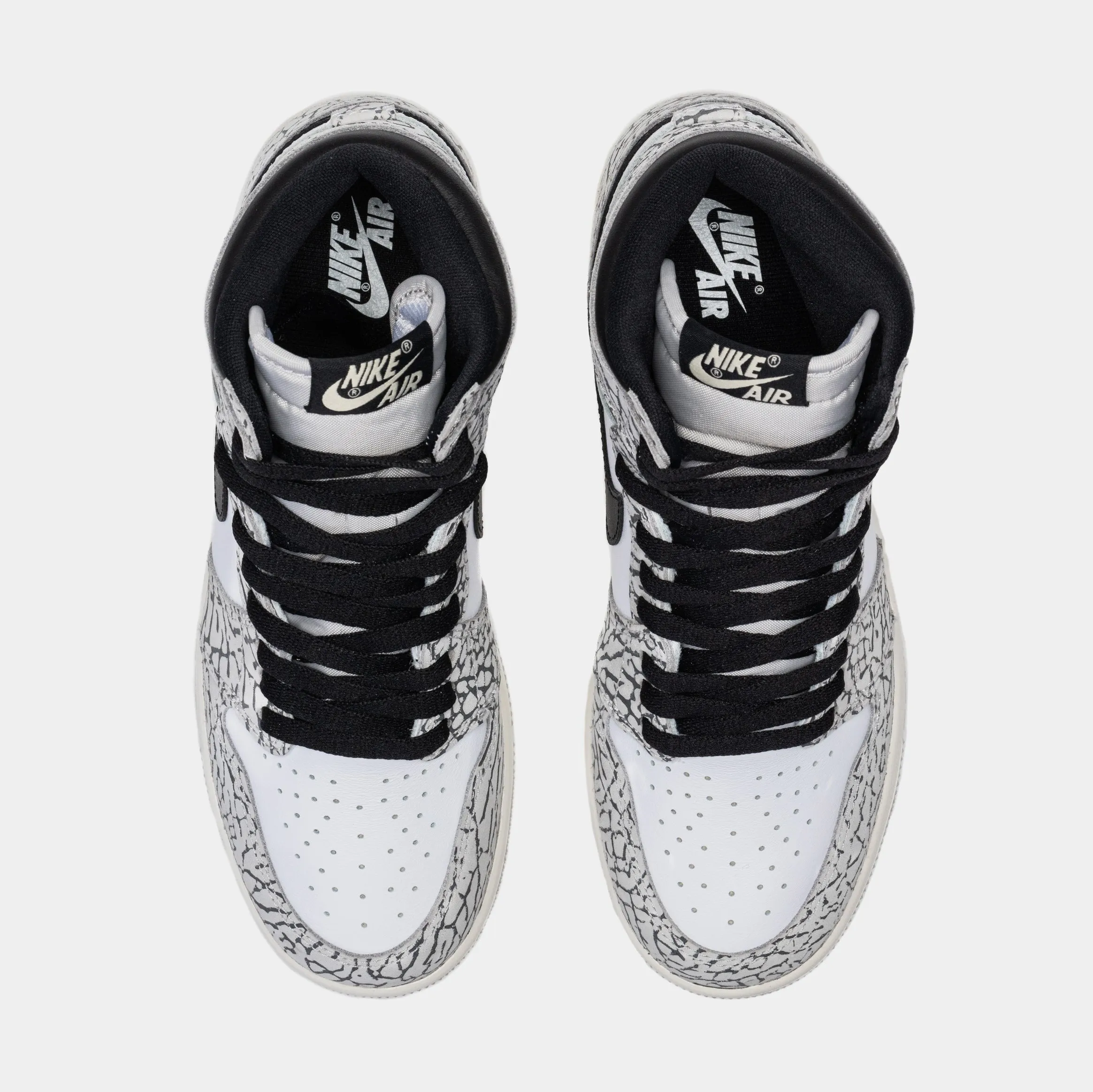 Air Jordan 1 Retro White Cement Grade School Lifestyle Shoes (White/Grey)