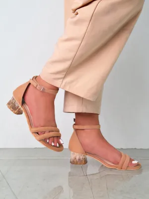 Alora  Nude Block Heels