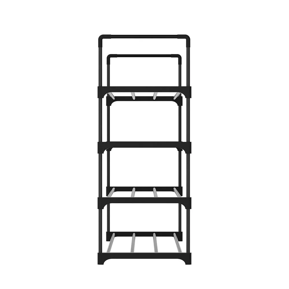 Artiss Shoe Rack Stackable 4 Tiers 80cm Shoes Shelves Storage Stand Black