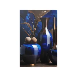 Blue Bowls Gloss Satin Poster Curated By Artisan & Blooms