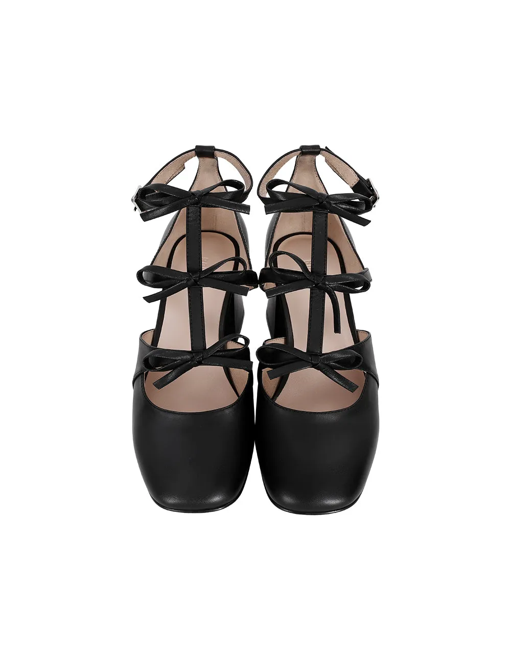 BORA AKSU Bow-Detailed Round Toe Square Heel Pumps