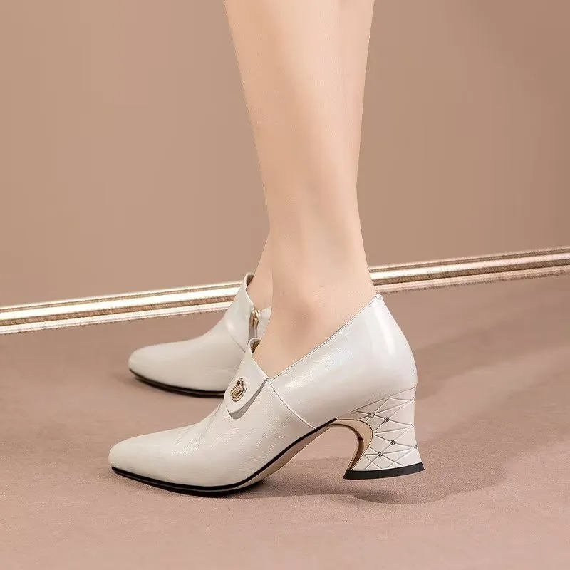 ChicLuxe Exotic Pointed Toe Slip On Heels