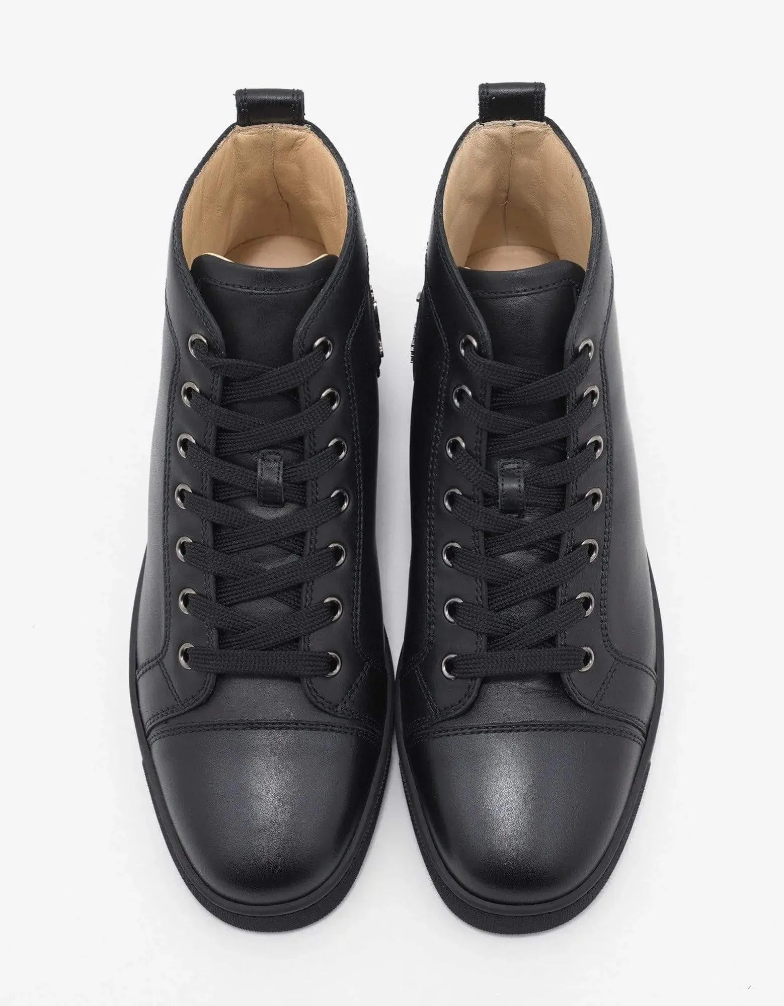 Christian Louboutin Louis Flat Calf Black High Top Trainers