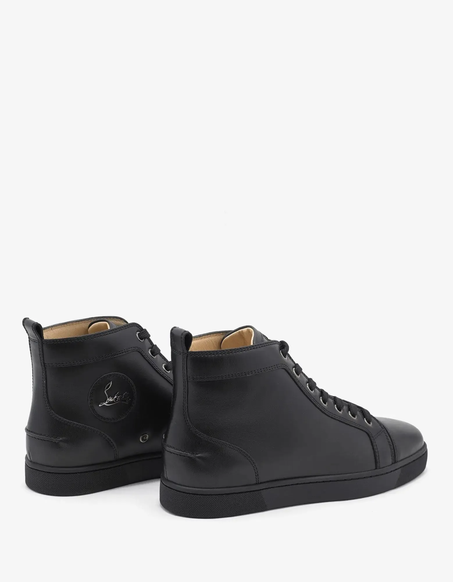 Christian Louboutin Louis Flat Calf Black High Top Trainers