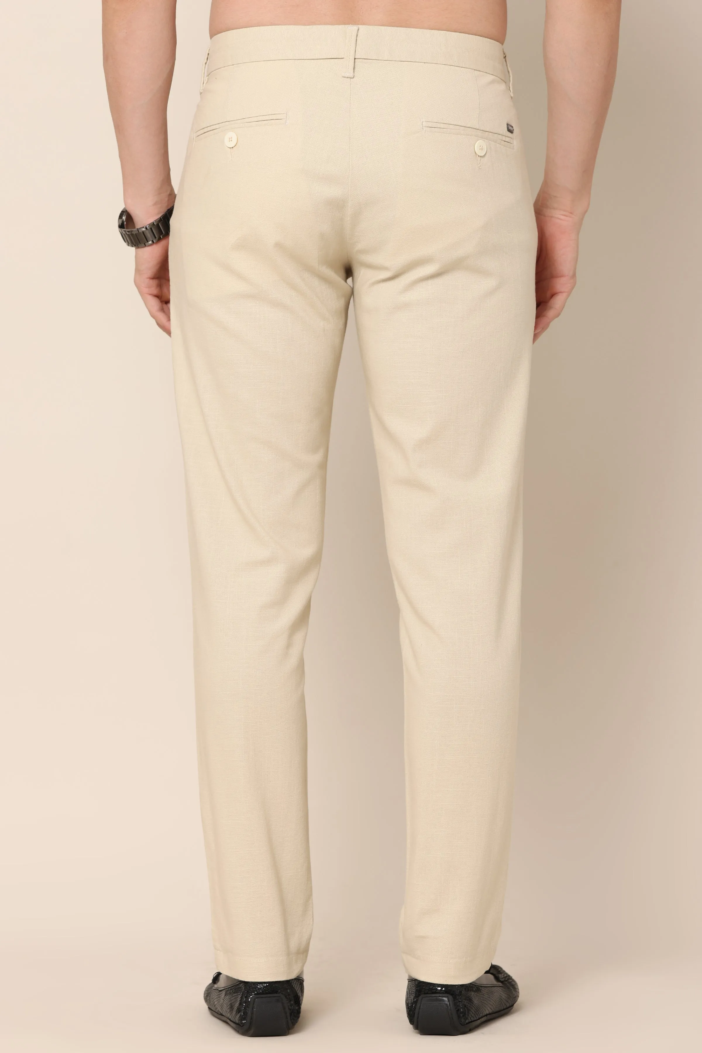 Classic Light Beige Cotton Chinos