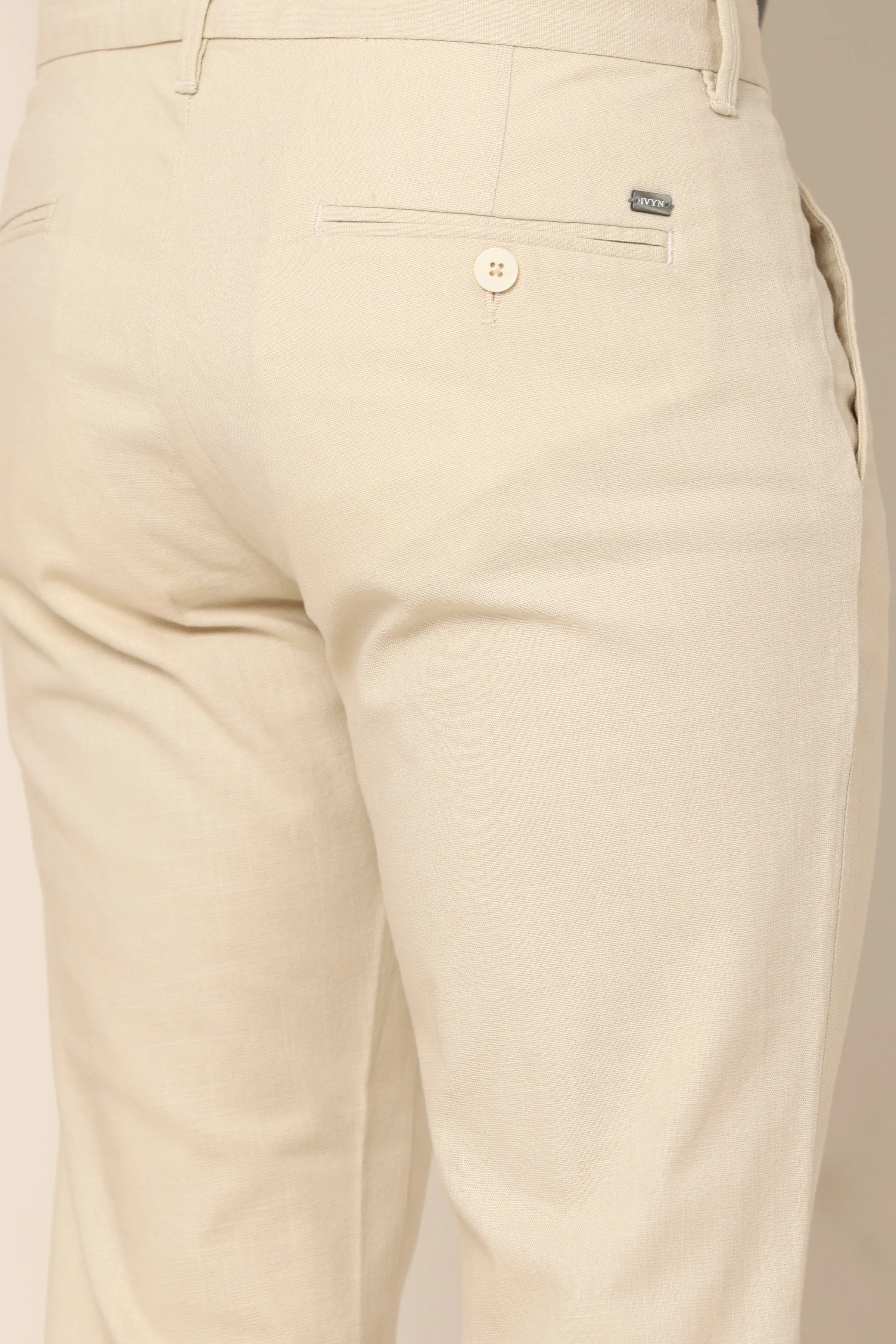 Classic Light Beige Cotton Chinos