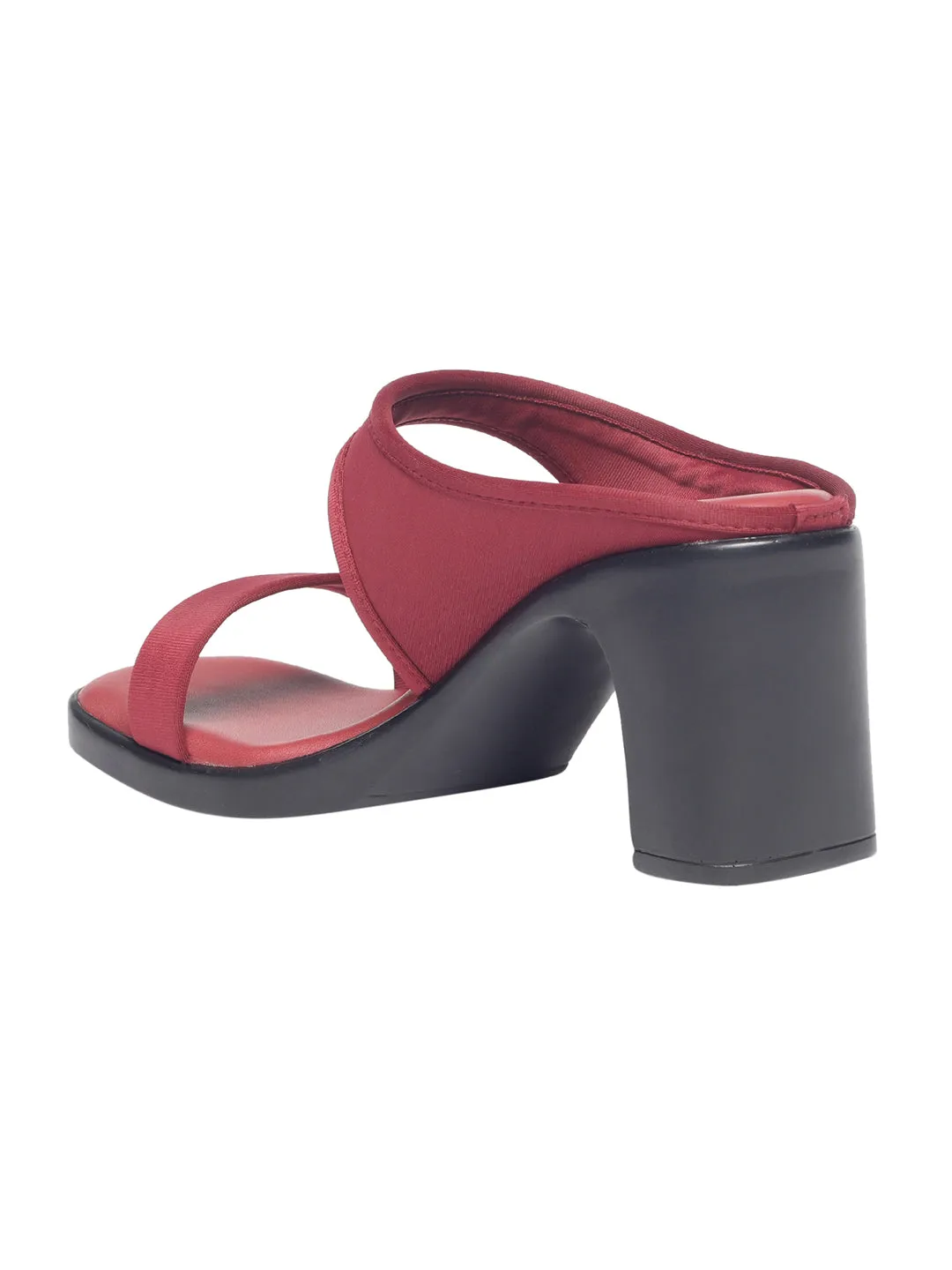 Darcy Maroon Block Heels