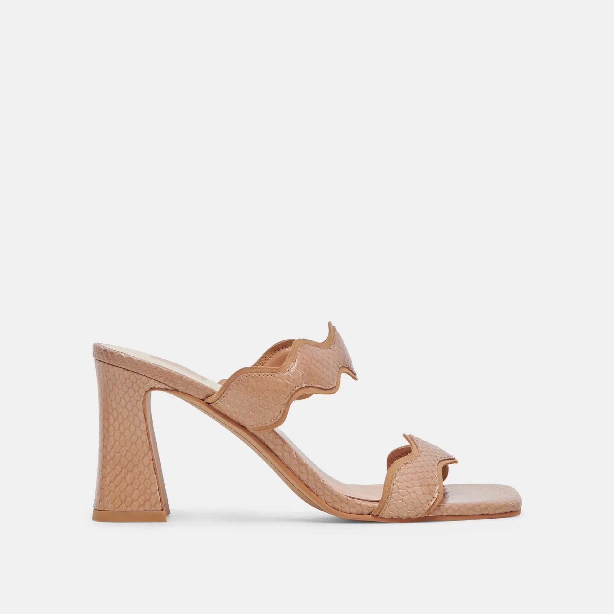 Dolce Vita Ilva Heels in Toffee Embossed Leather