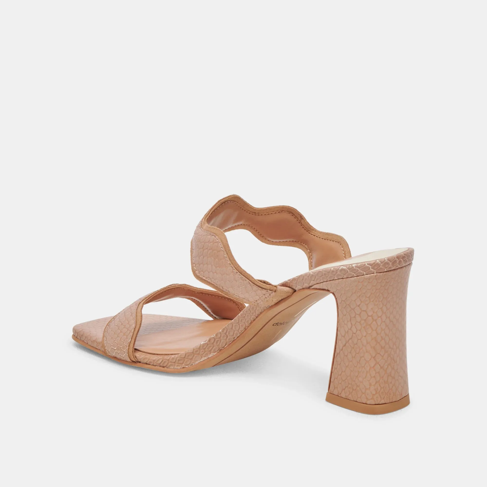 Dolce Vita Ilva Heels in Toffee Embossed Leather