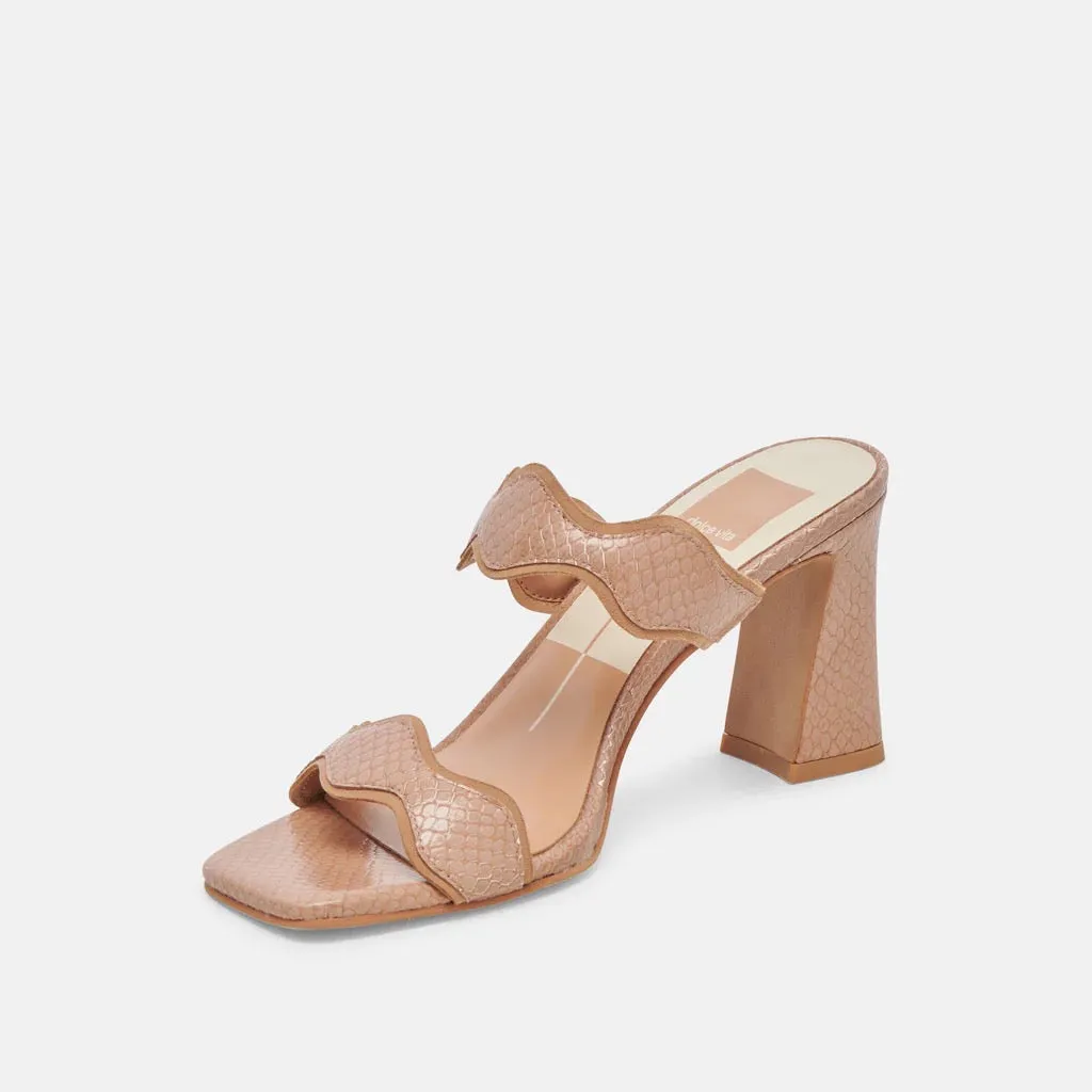 Dolce Vita Ilva Heels - TOFFEE EMBOSSED LEATHER