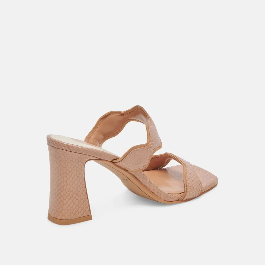 Dolce Vita Ilva Heels - TOFFEE EMBOSSED LEATHER