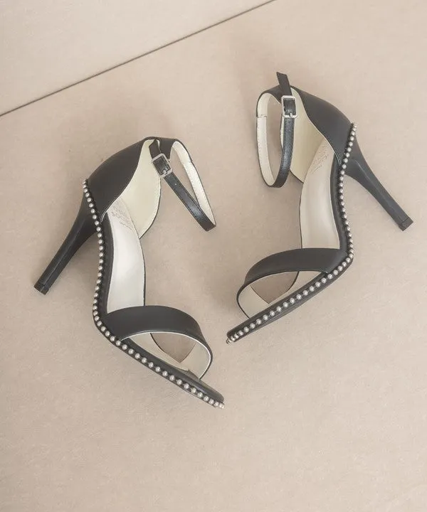 Drea Metal Stud Open Toe Heels