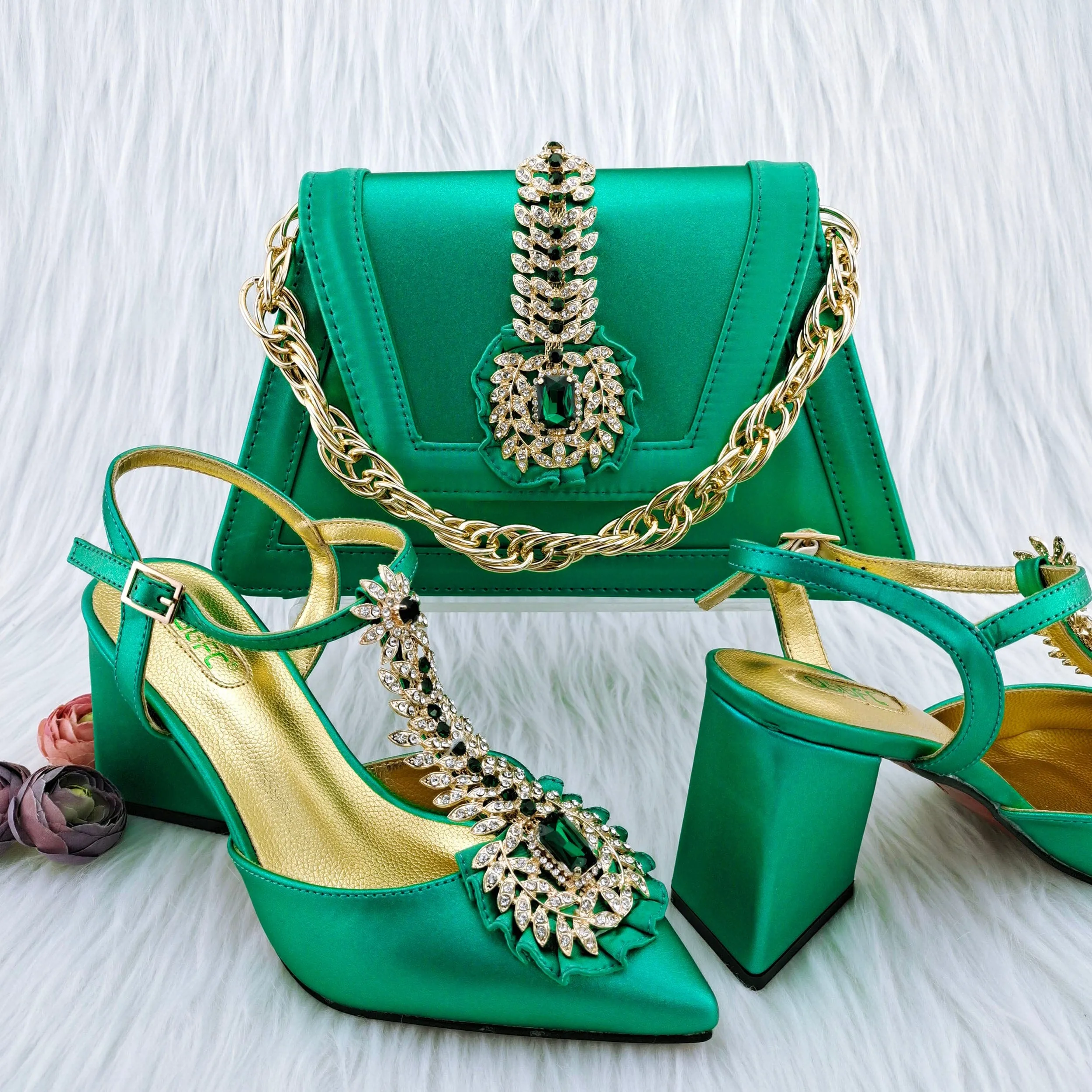 Elegant ltalian High Heels And Bag Set