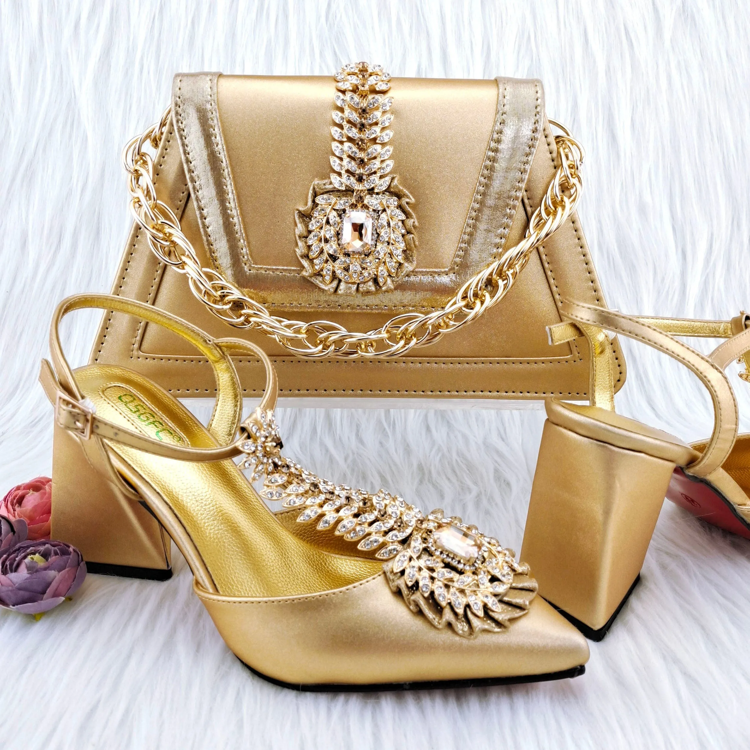 Elegant ltalian High Heels And Bag Set