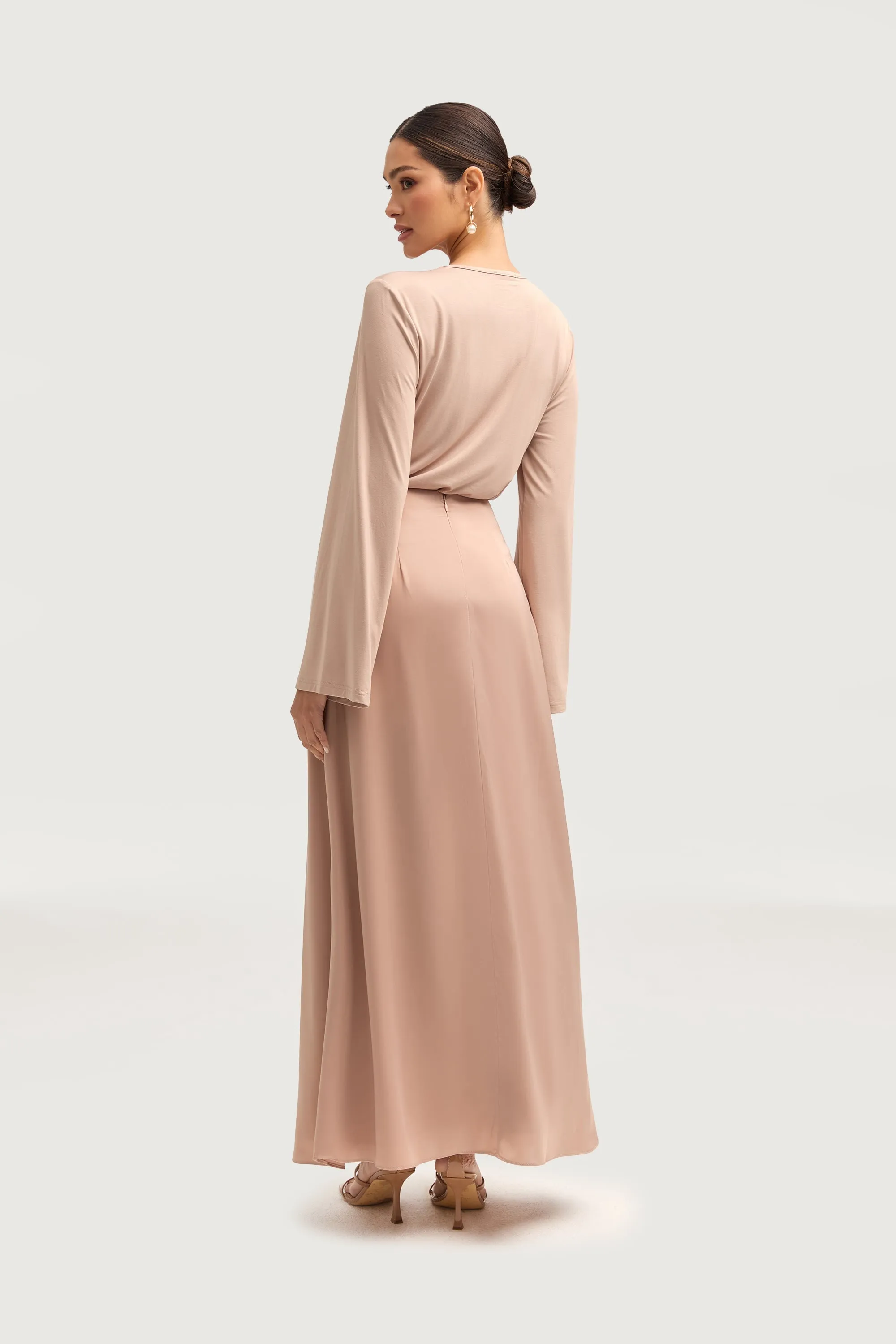 Essential Satin Maxi Skirt - Cafe au Lait