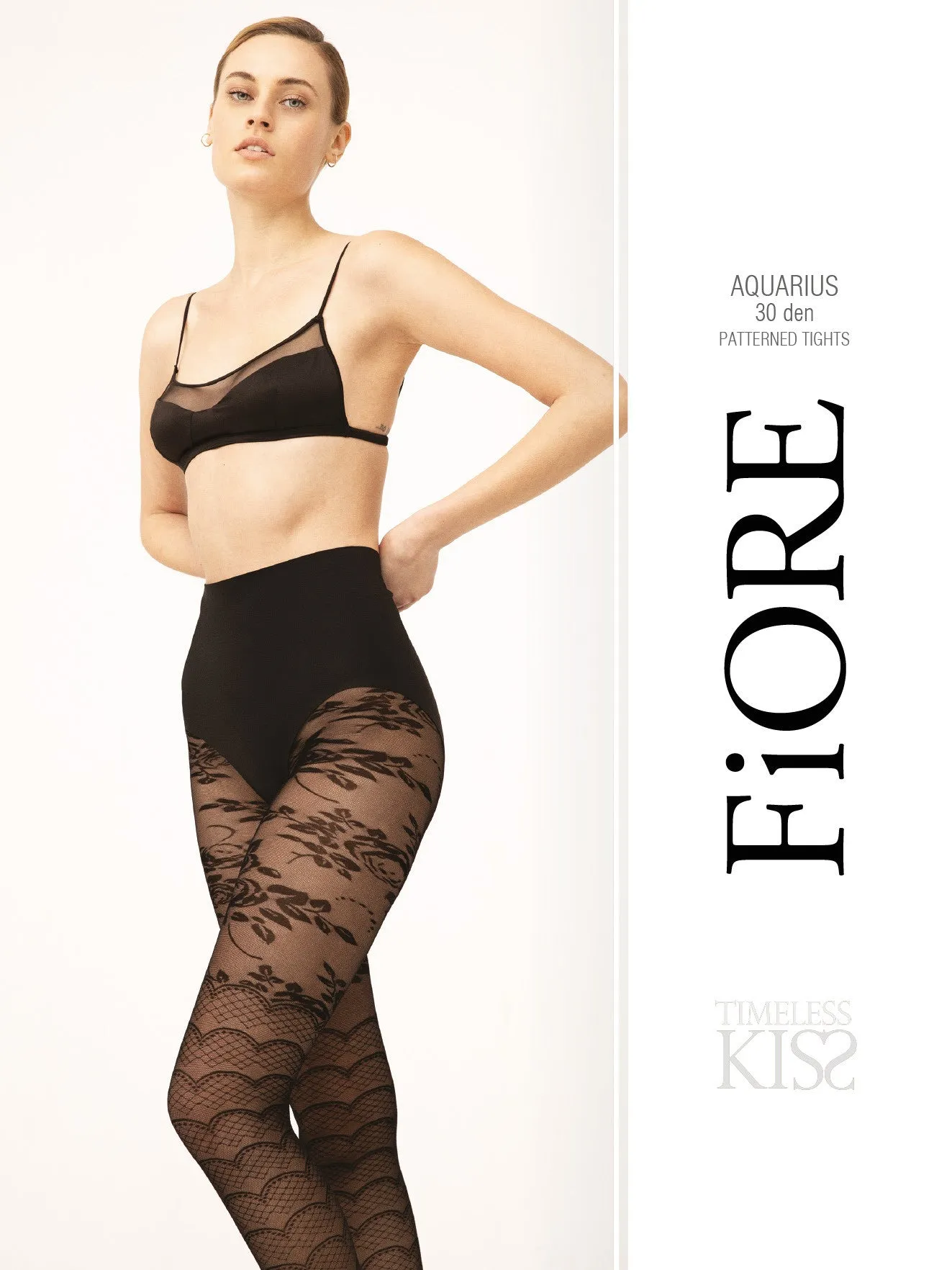 FiORE Aquarius Lace Patterned Tights 30 Denier