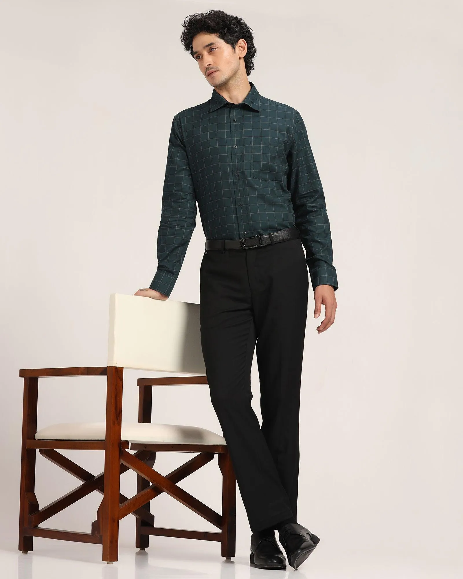 Formal Dark Green Check Shirt - Herd