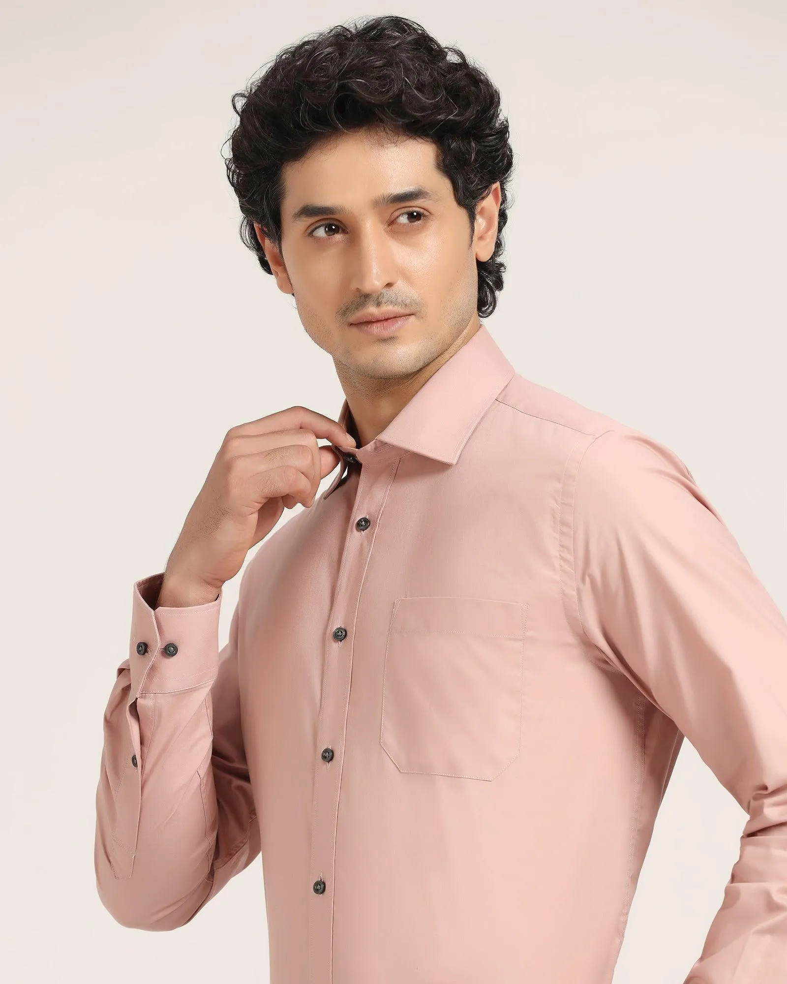 Formal Pink Solid Shirt - Retro