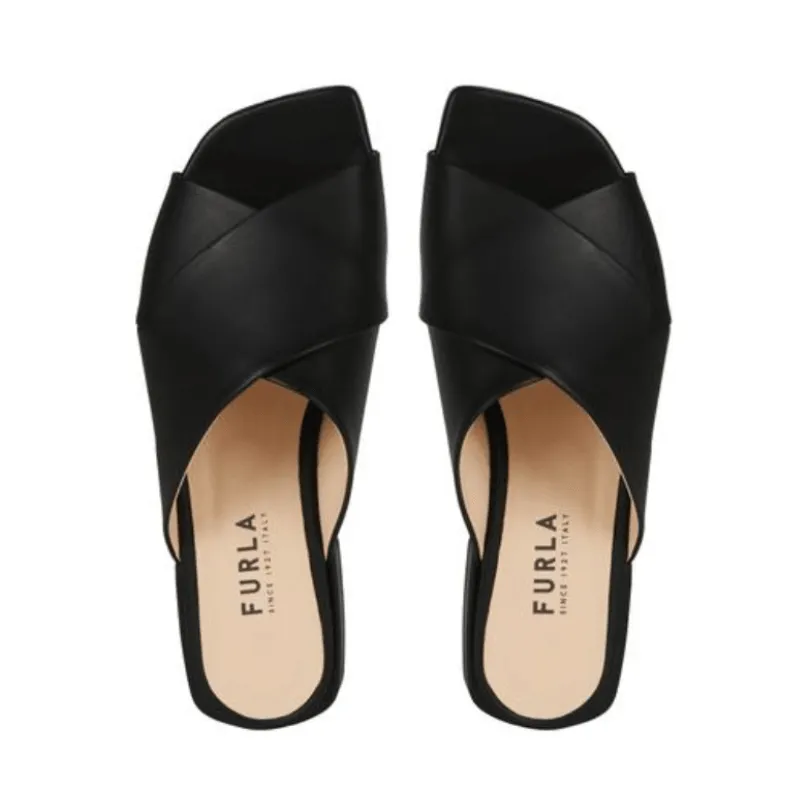 Furla Women's Sabot Cross Mule Sandals T.20 - Nero