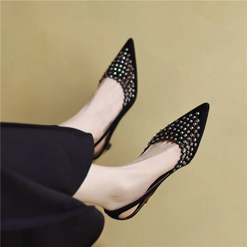 Glamorous Bling Pointed Toe Slip-On High Heel Pumps