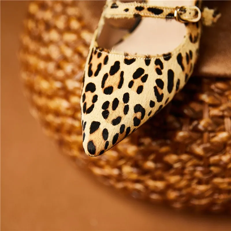 Glamorous Leopard Print Slip-On High Heel Sandals