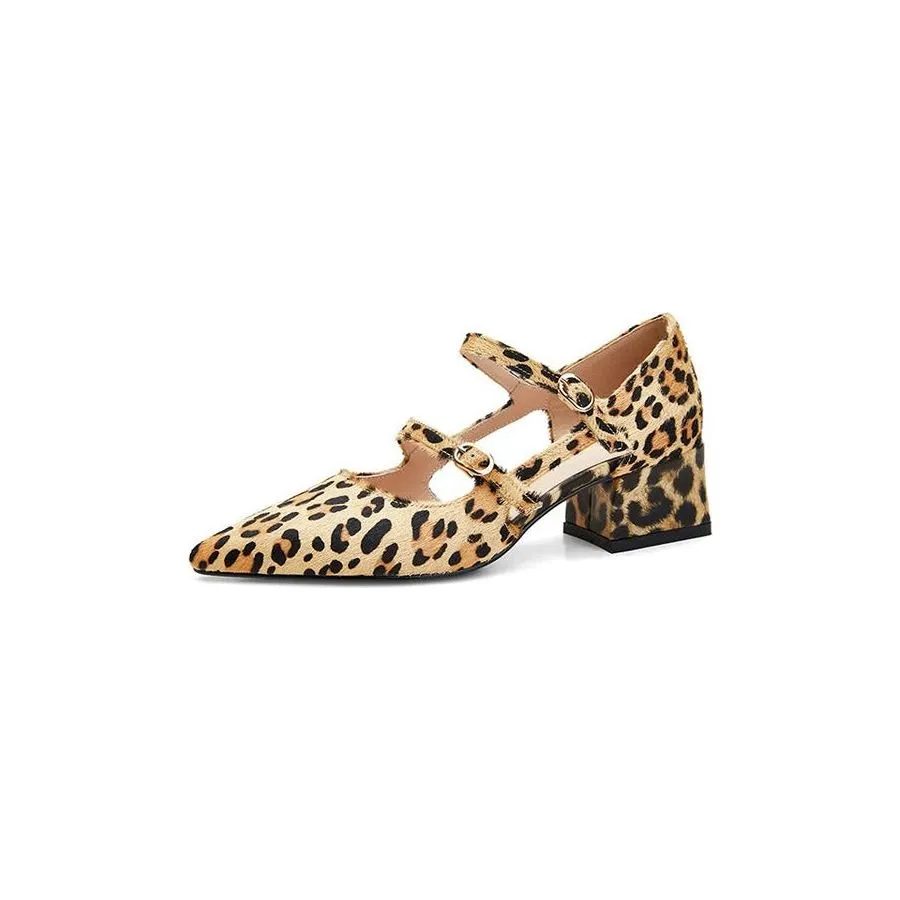 Glamorous Leopard Print Slip-On High Heel Sandals