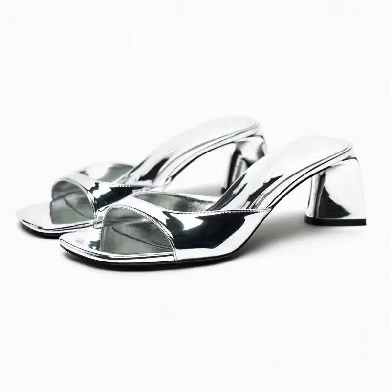 Gold & Silver Heeled Sandals - Culture Heaven Special