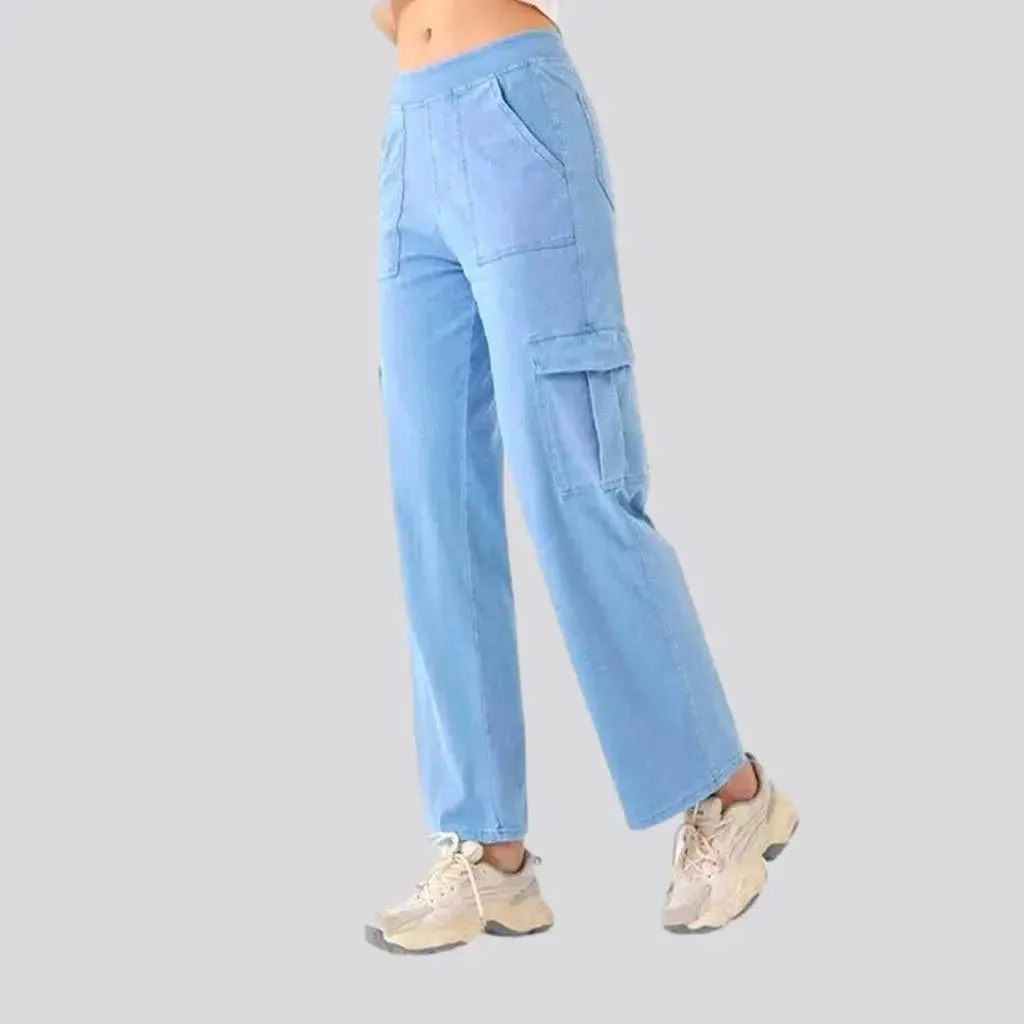 High-waist women's cargo jeans