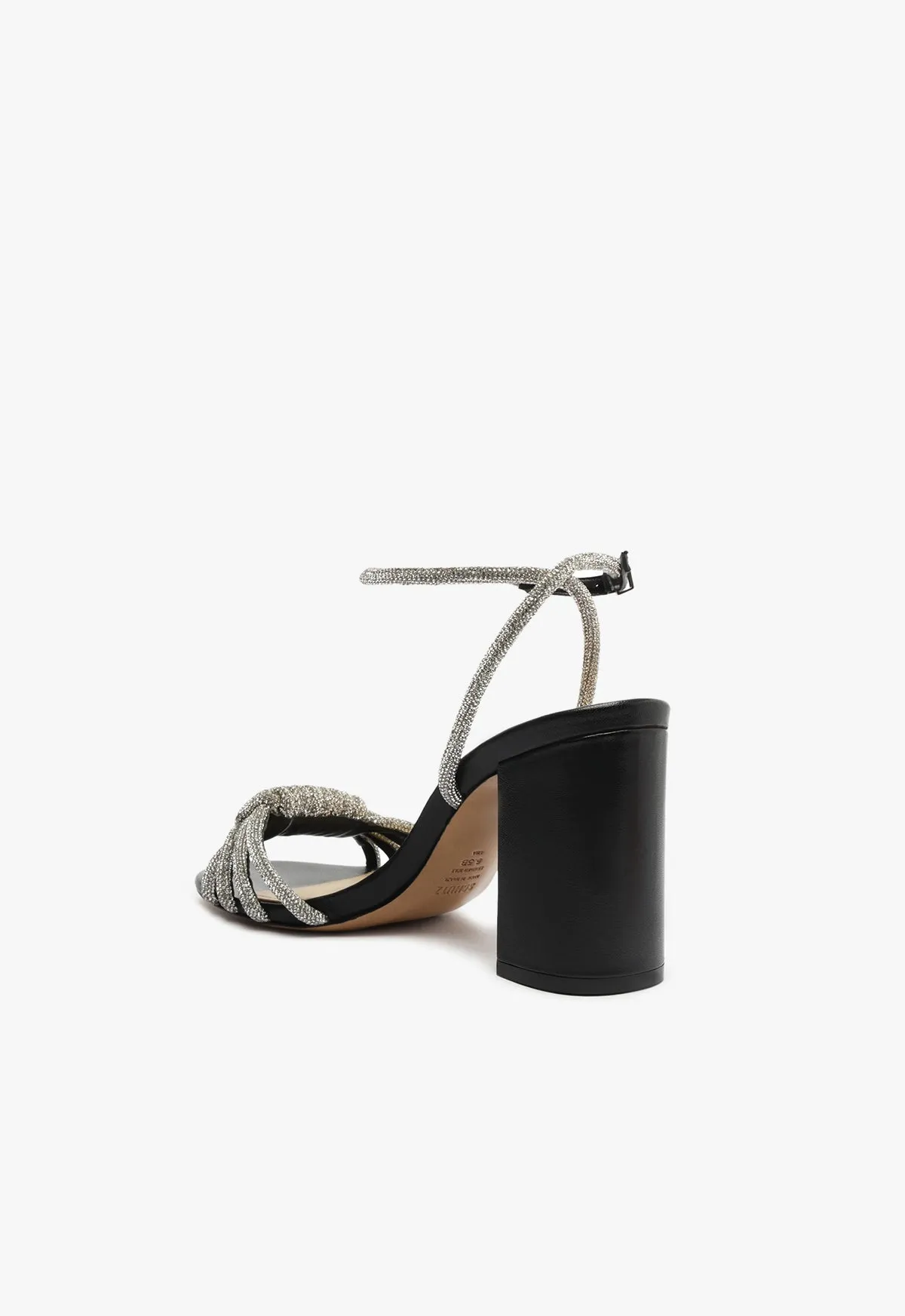 Jewell Block Leather Sandal