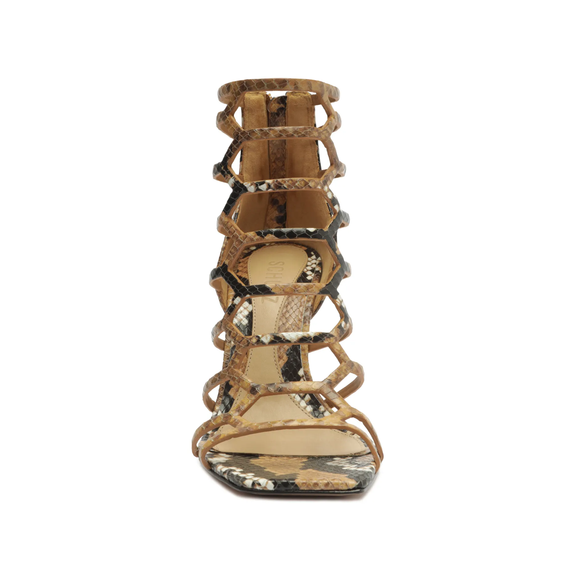 Julianna Snake-Embossed Leather Sandal