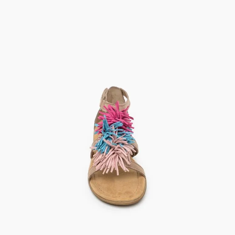 Kids' Eloise Leather Sandal - Taupe/Multi