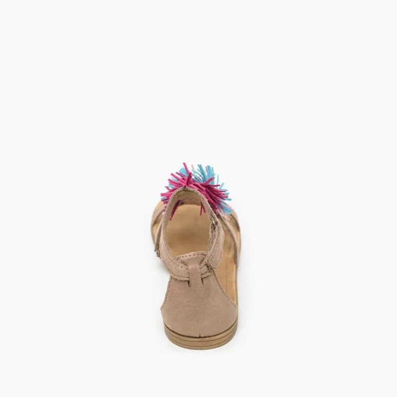 Kids' Eloise Leather Sandal - Taupe/Multi