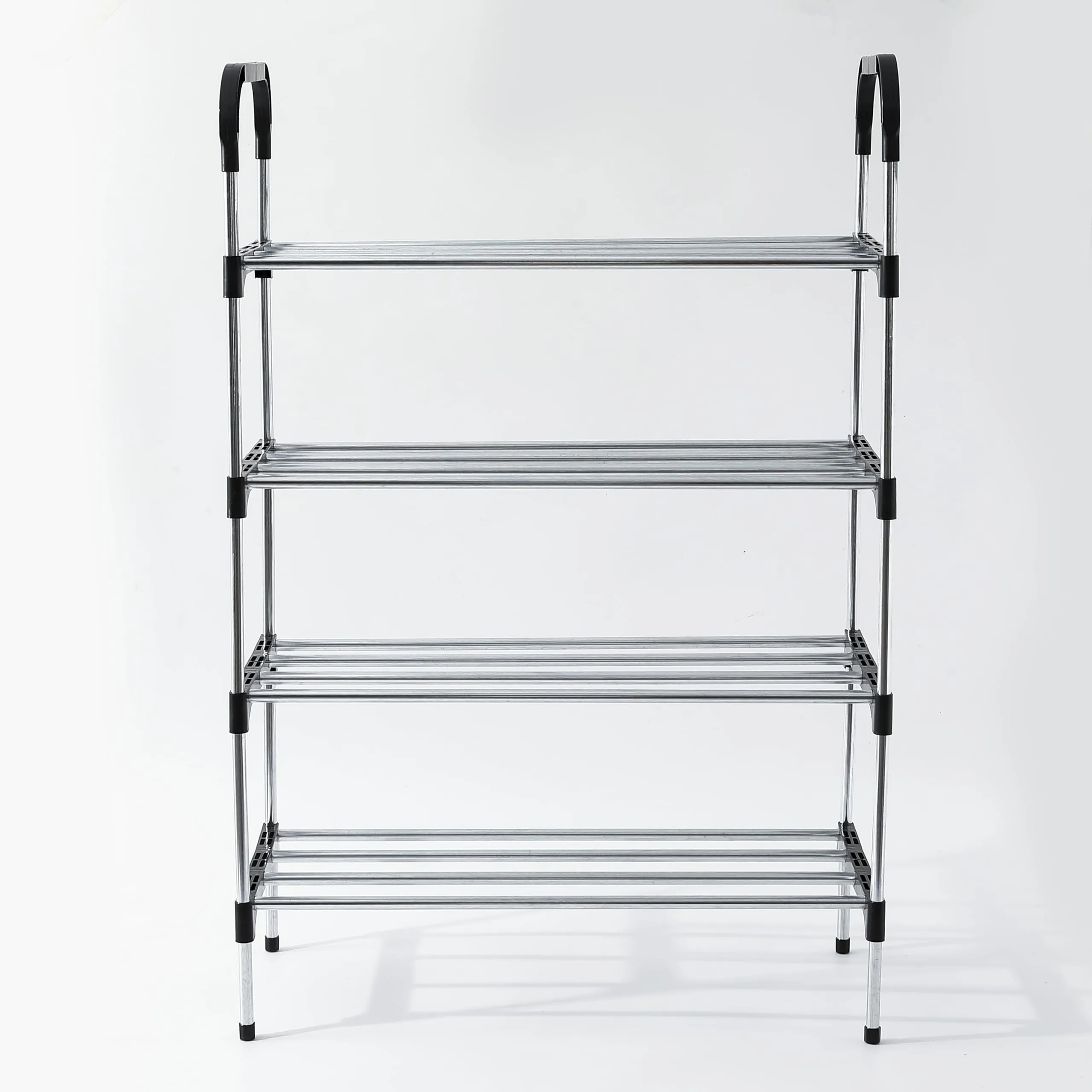 Kuber Industries 5 Layer Shoe Rack | Footwear Holder | Shoe Storage Organizer Cabinet | Multi-Layer Adjustable shoe rack stand | Shoe Stand With Easy Assembly Sturdy Shoe Tower | Black & Silver