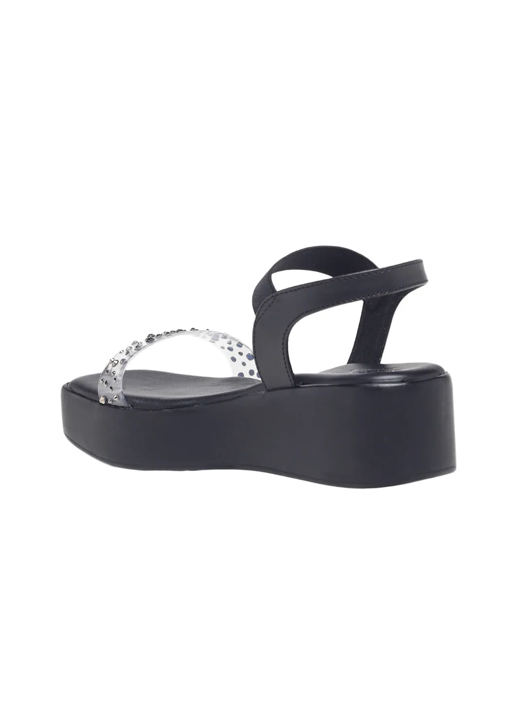 Lamia Black Flatform Heels