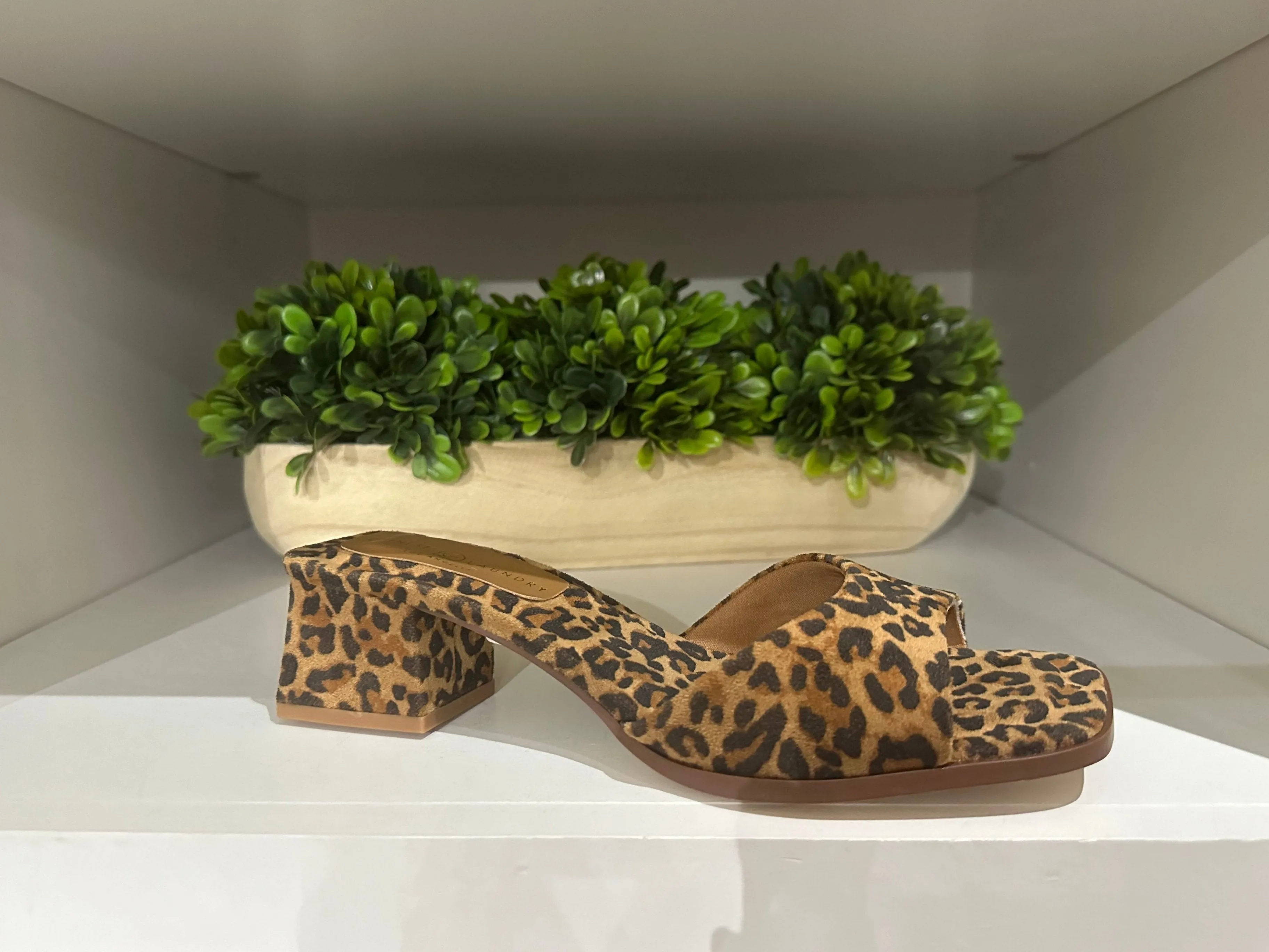 Liinda Leopard Open Toe Block Heel