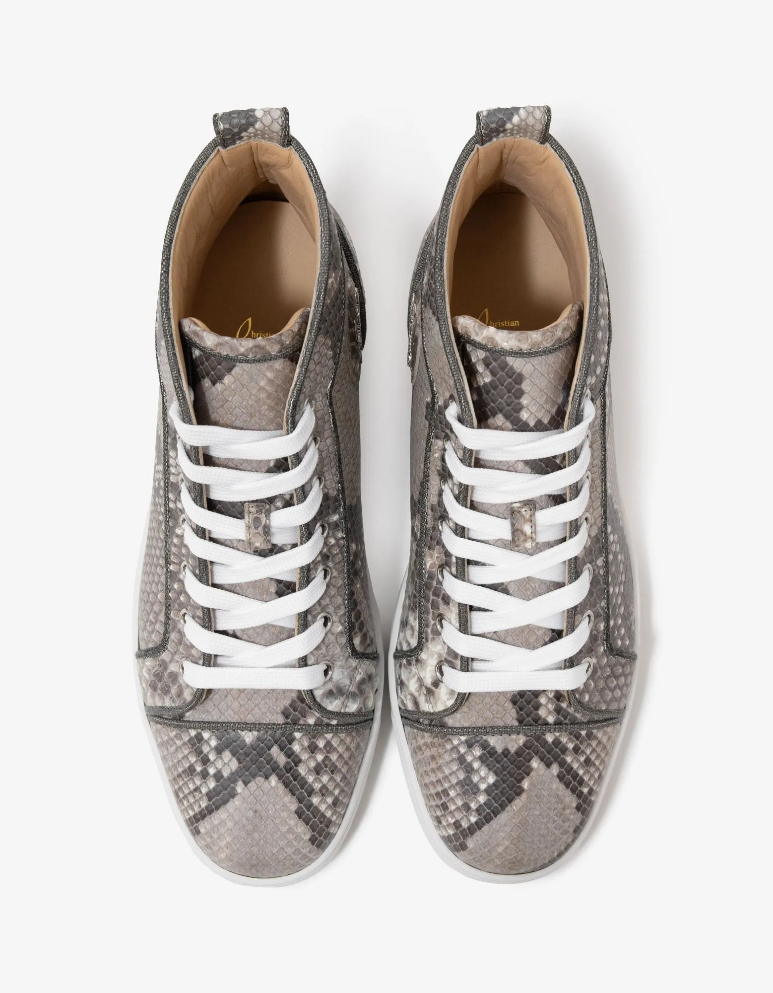 Louis Orlato Python Leather High Top Trainers