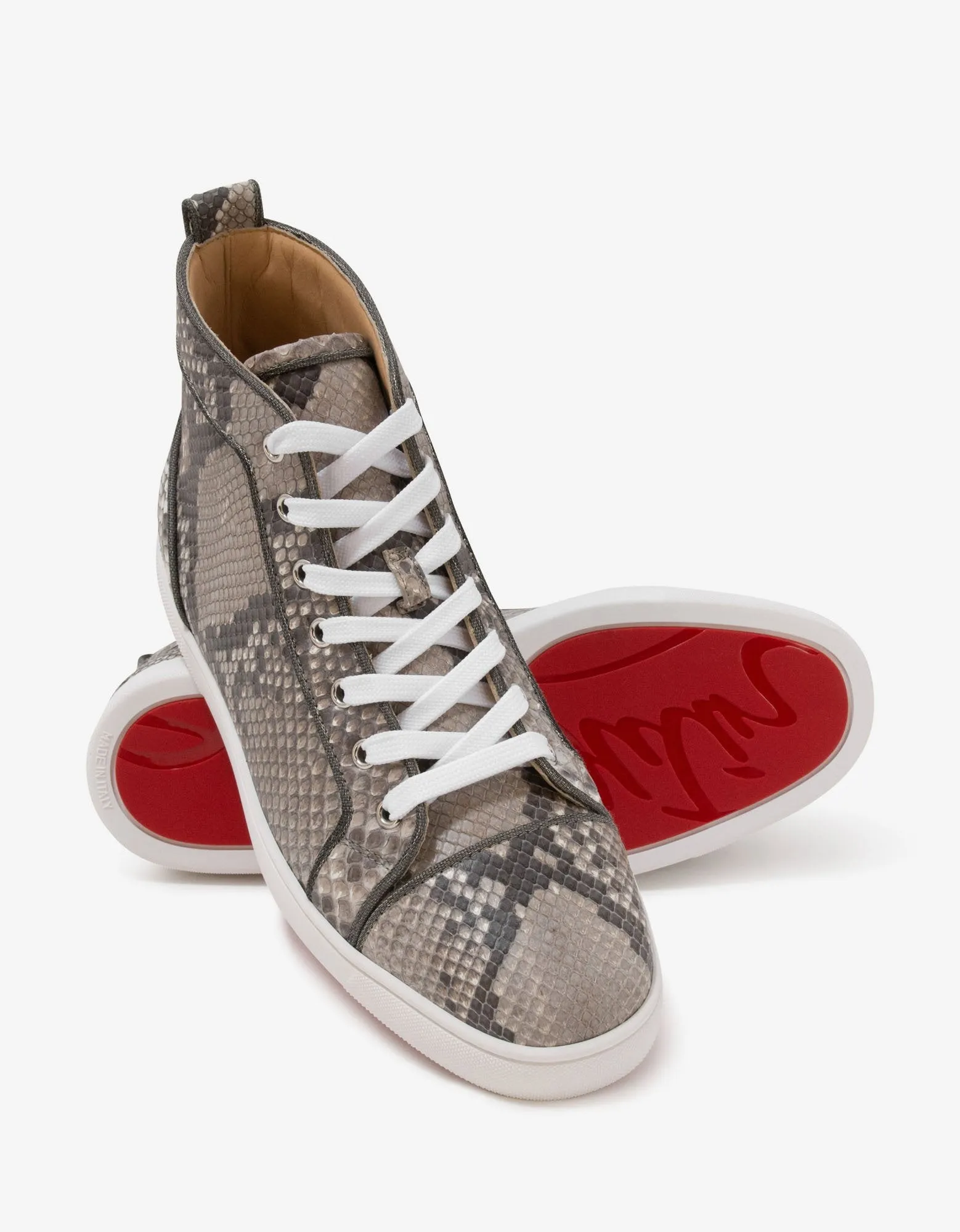 Louis Orlato Python Leather High Top Trainers