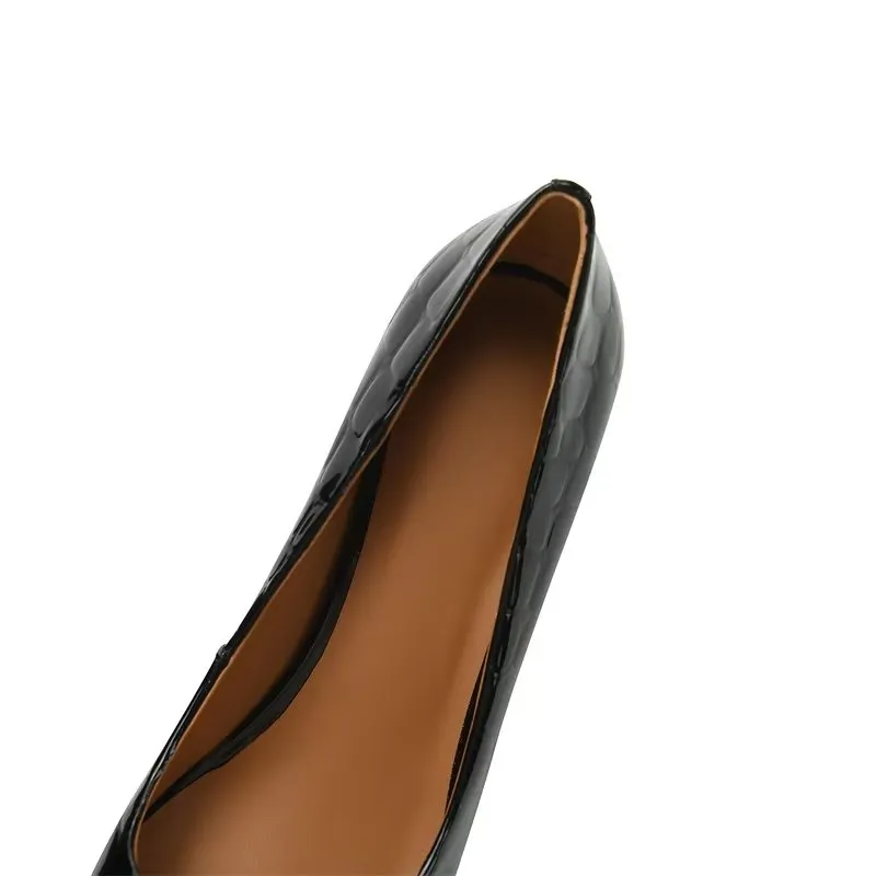 LuxeLeather Exotic Square Toe Slip-On Heels