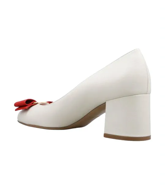 Melena Shoes Calfskin White/Red