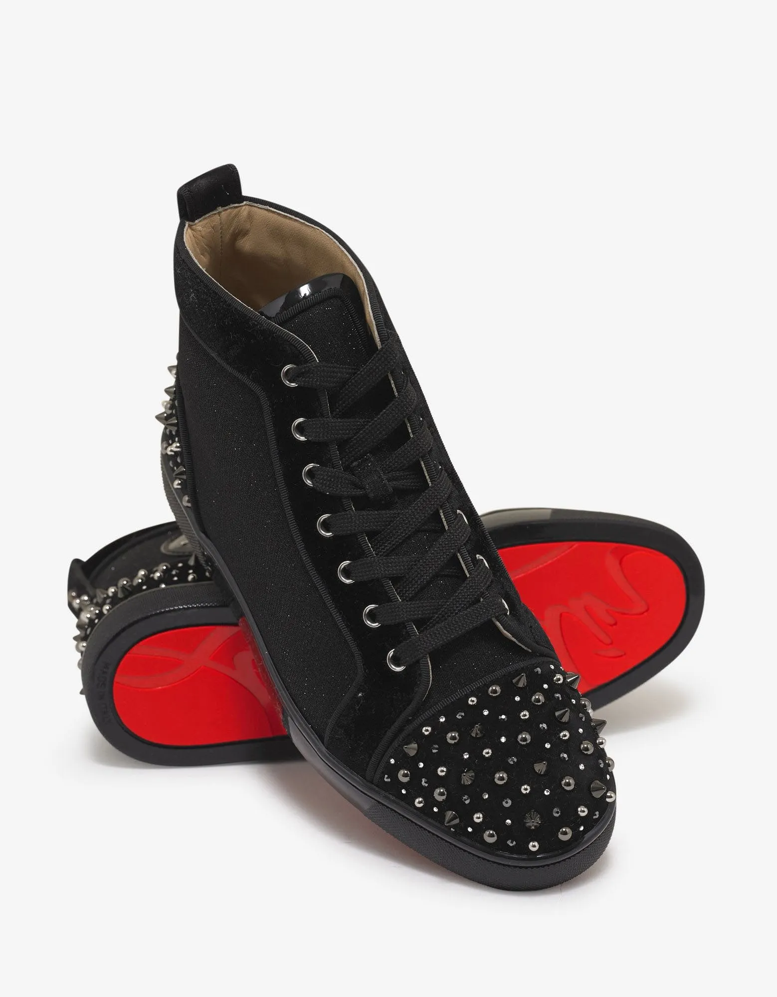 Milkylouis 2 Black Glitter Tennis High Top Trainers