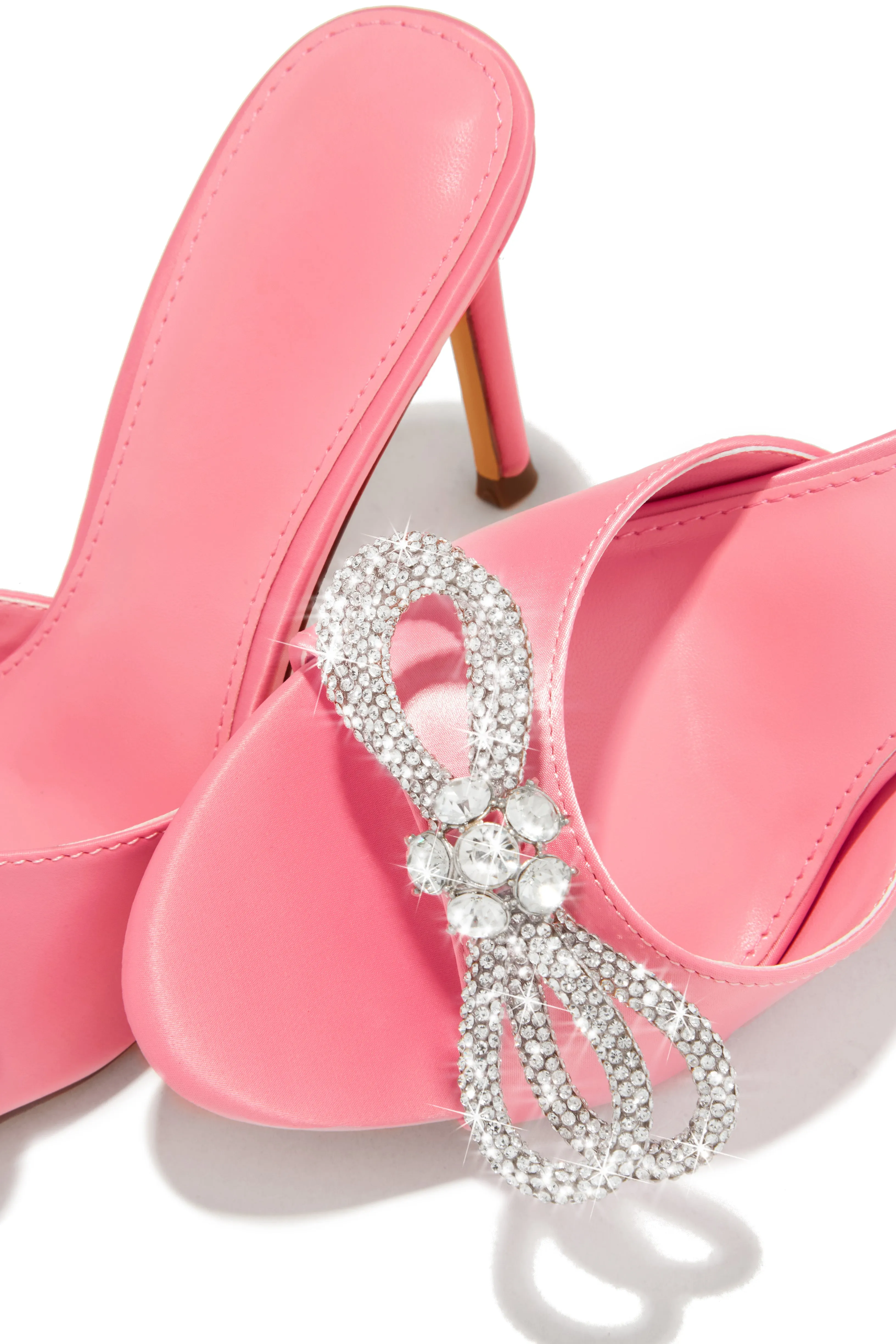 Mishelle Embellished Mule Heels - Pink