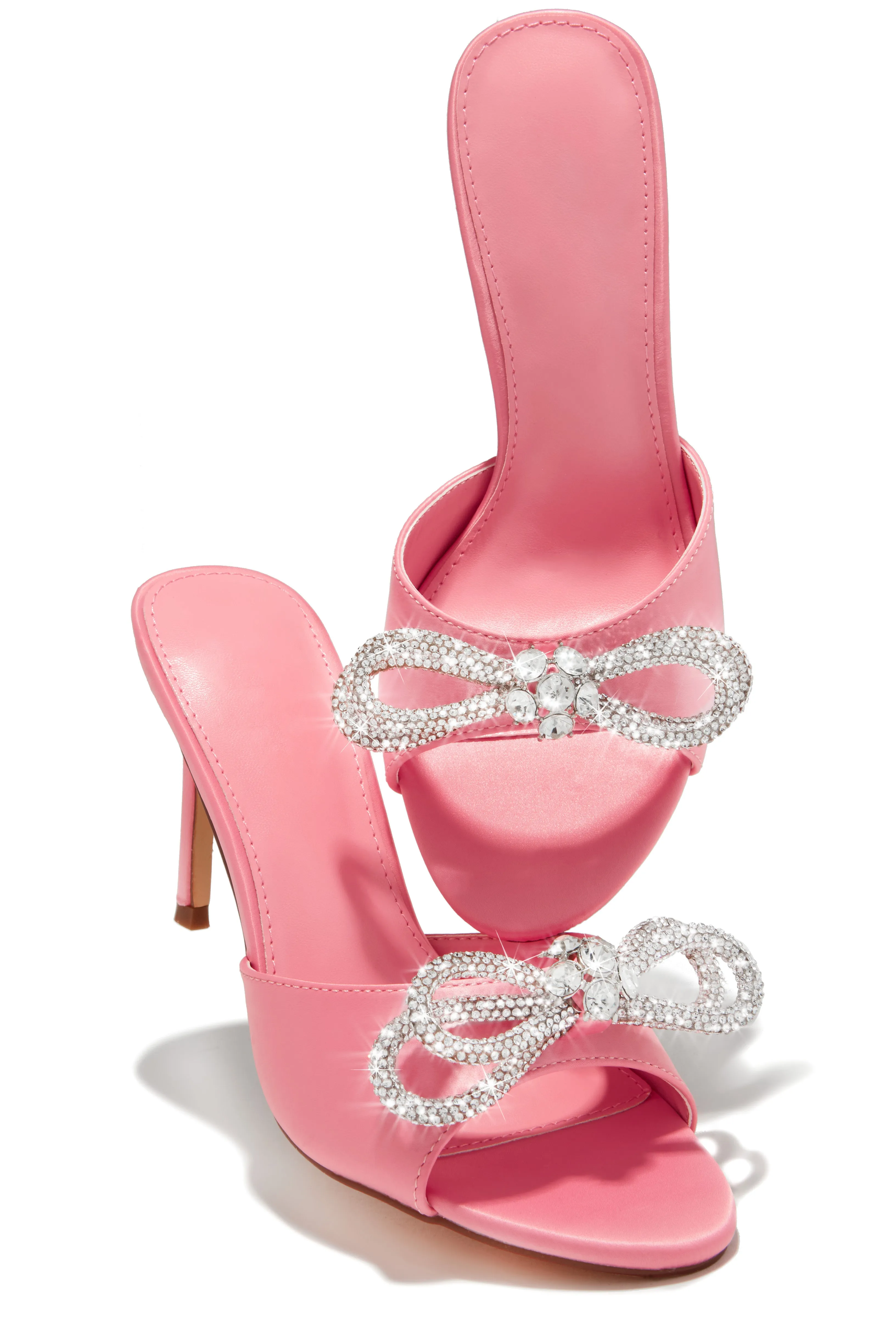 Mishelle Embellished Mule Heels - Pink