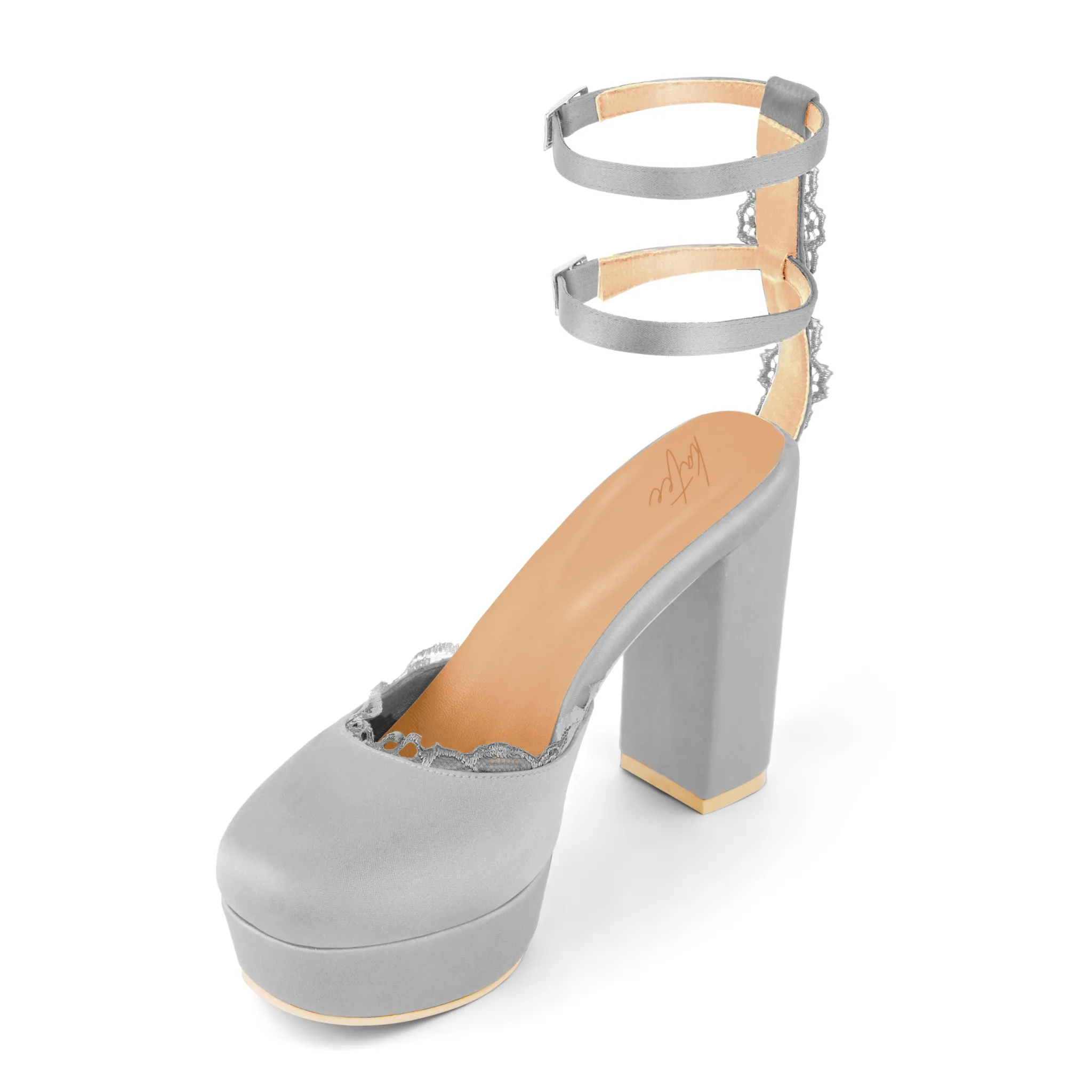 MISTICA SILVER PLATFORM HEELS