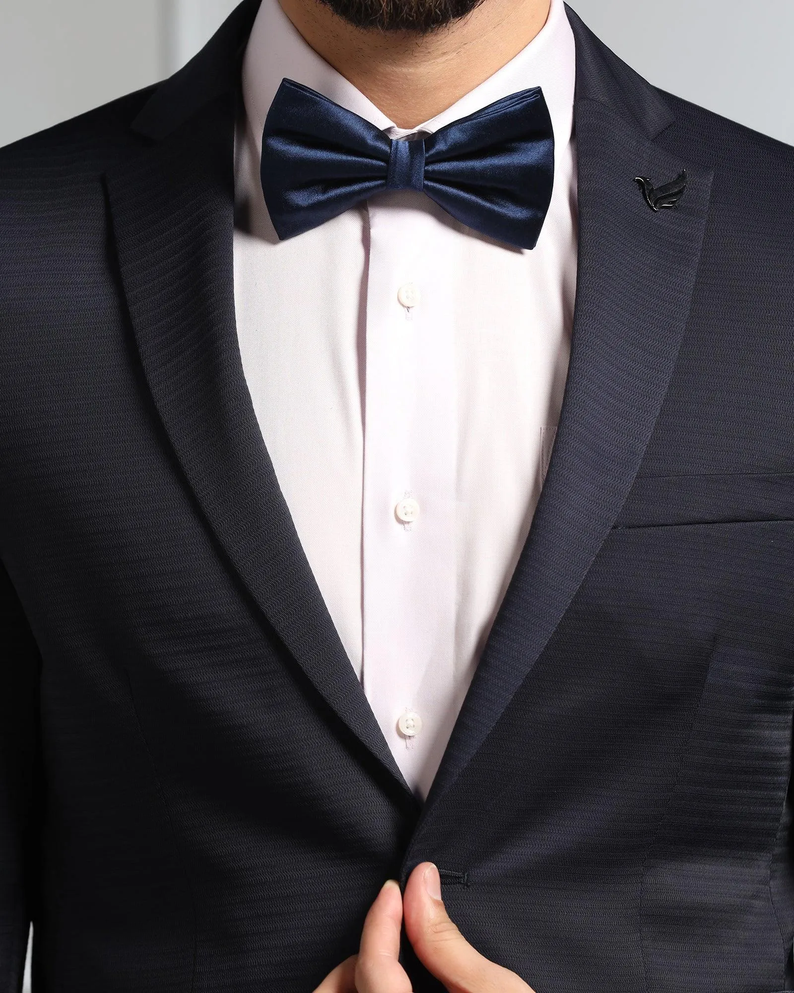 Navy Solid Bow Tie - Tarmar