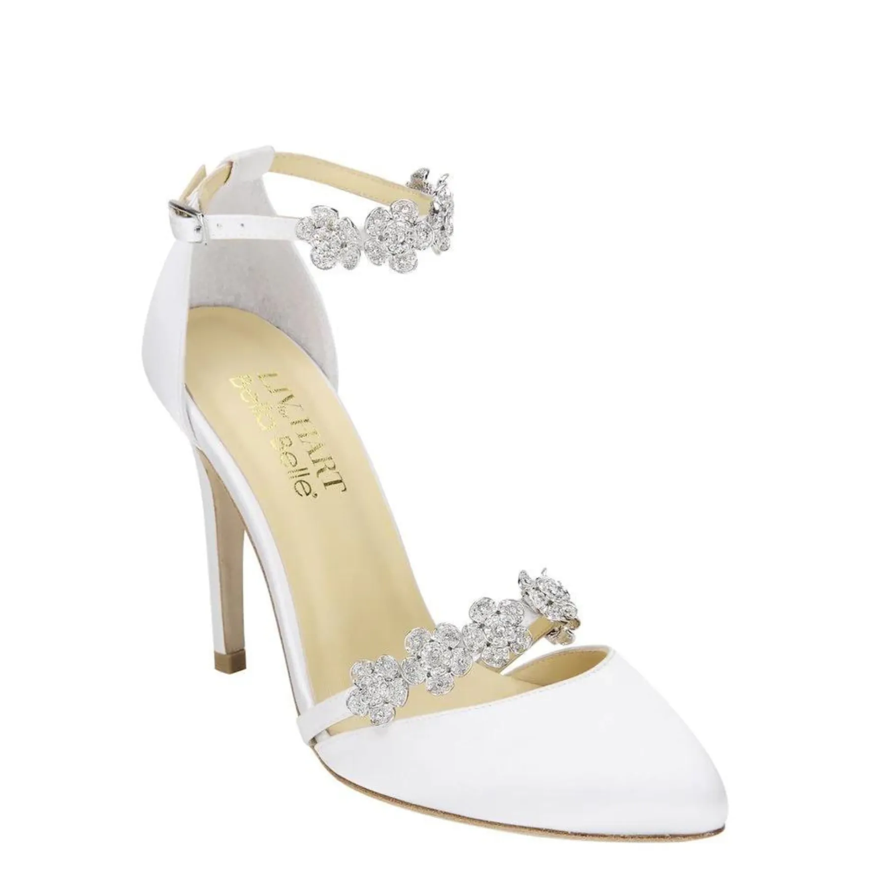 Olivia Heel - Ivory - Floral Crystal