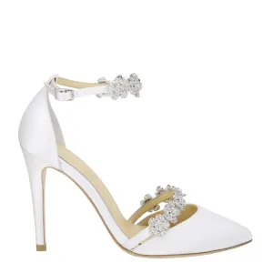 Olivia Heel - Ivory - Floral Crystal