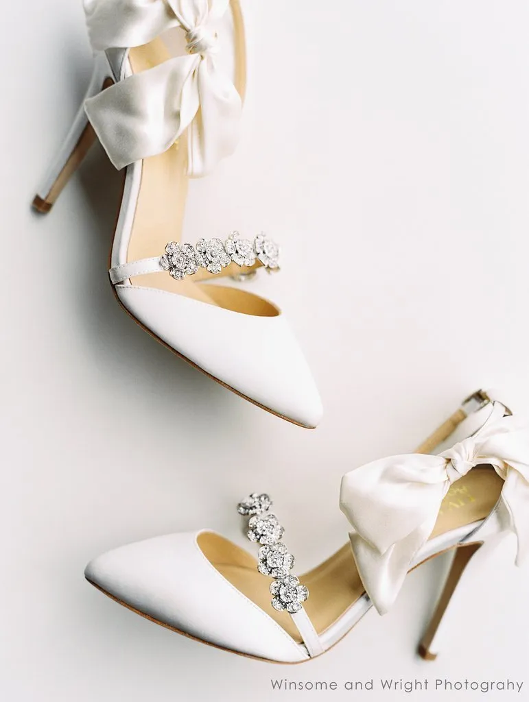 Olivia Heel - Ivory - Floral Crystal