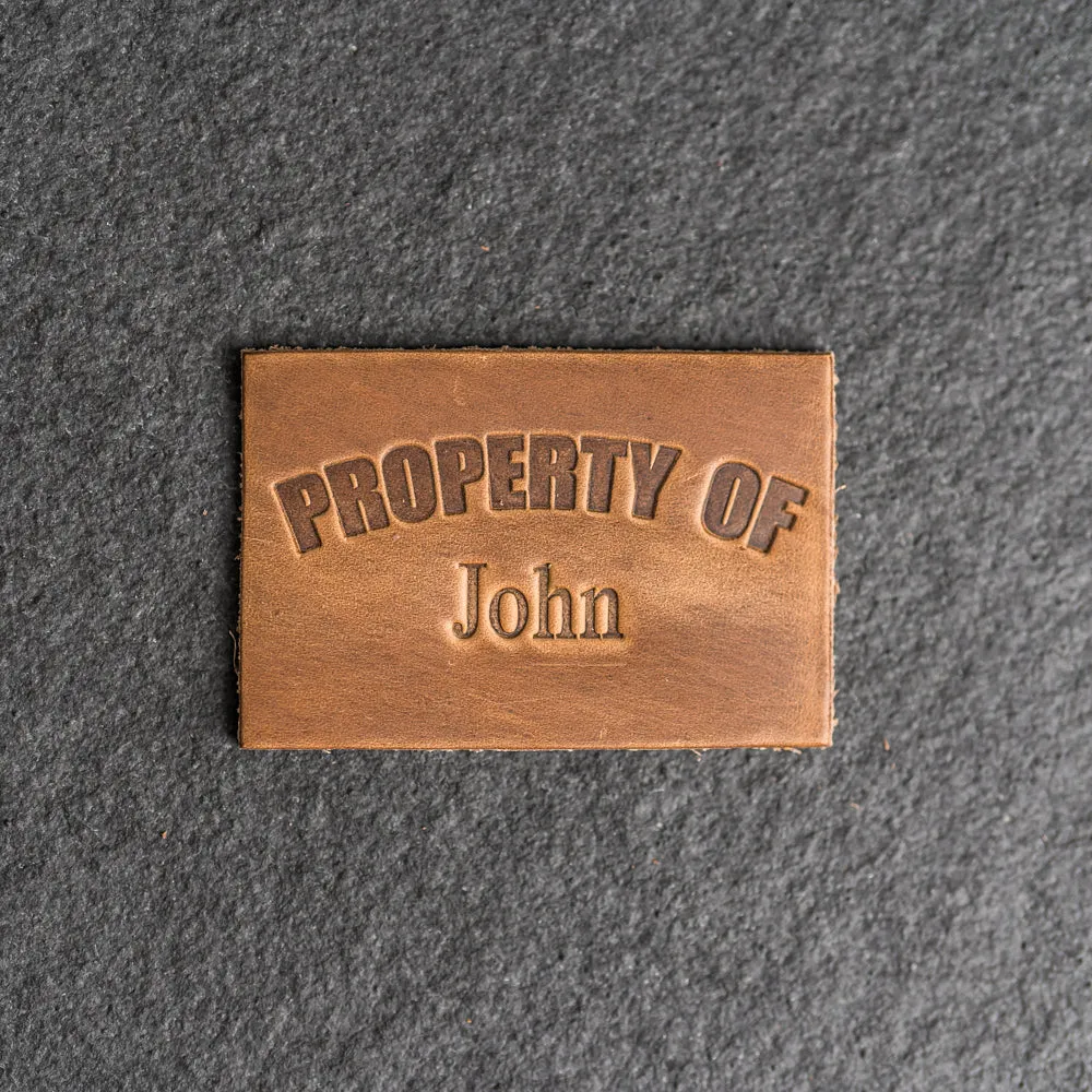 Property of Personalized Leather Patch with Velcro Back | Back to School