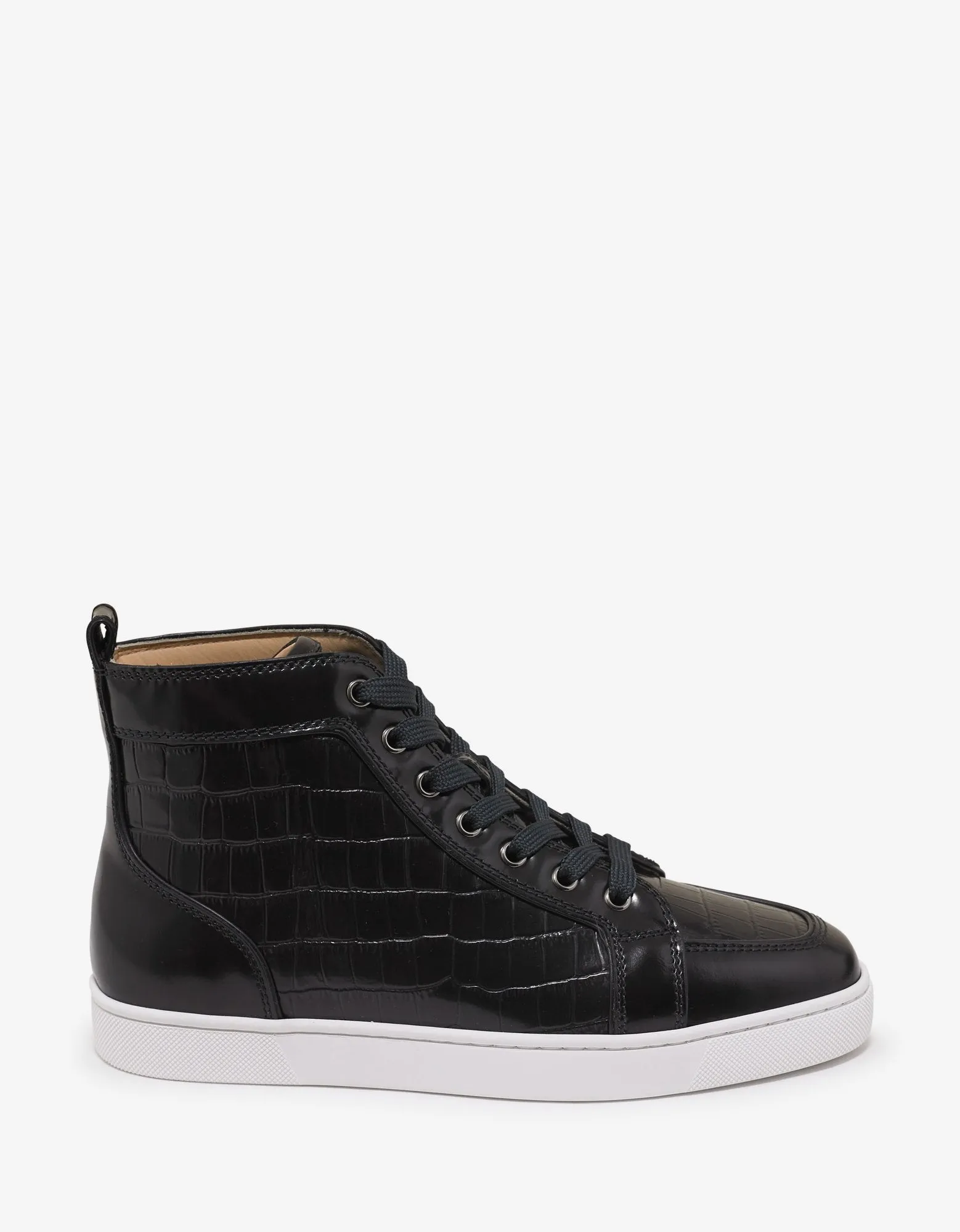 Rantus Flat Croc Embossed High Top Trainers