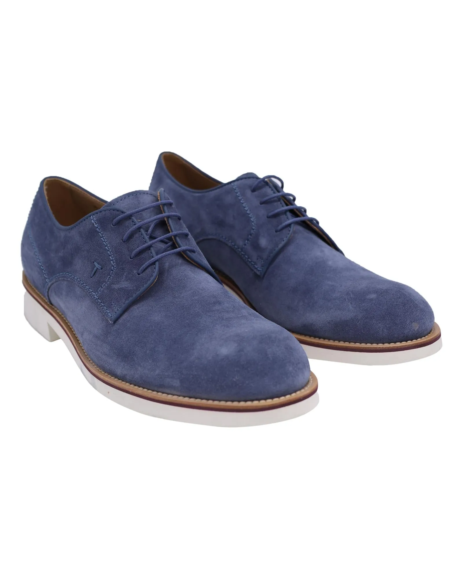 Refined Blue Suede Lace Up Derby by Tods